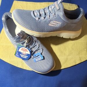 Skechers Light Blue Comfort Sneakers NWT